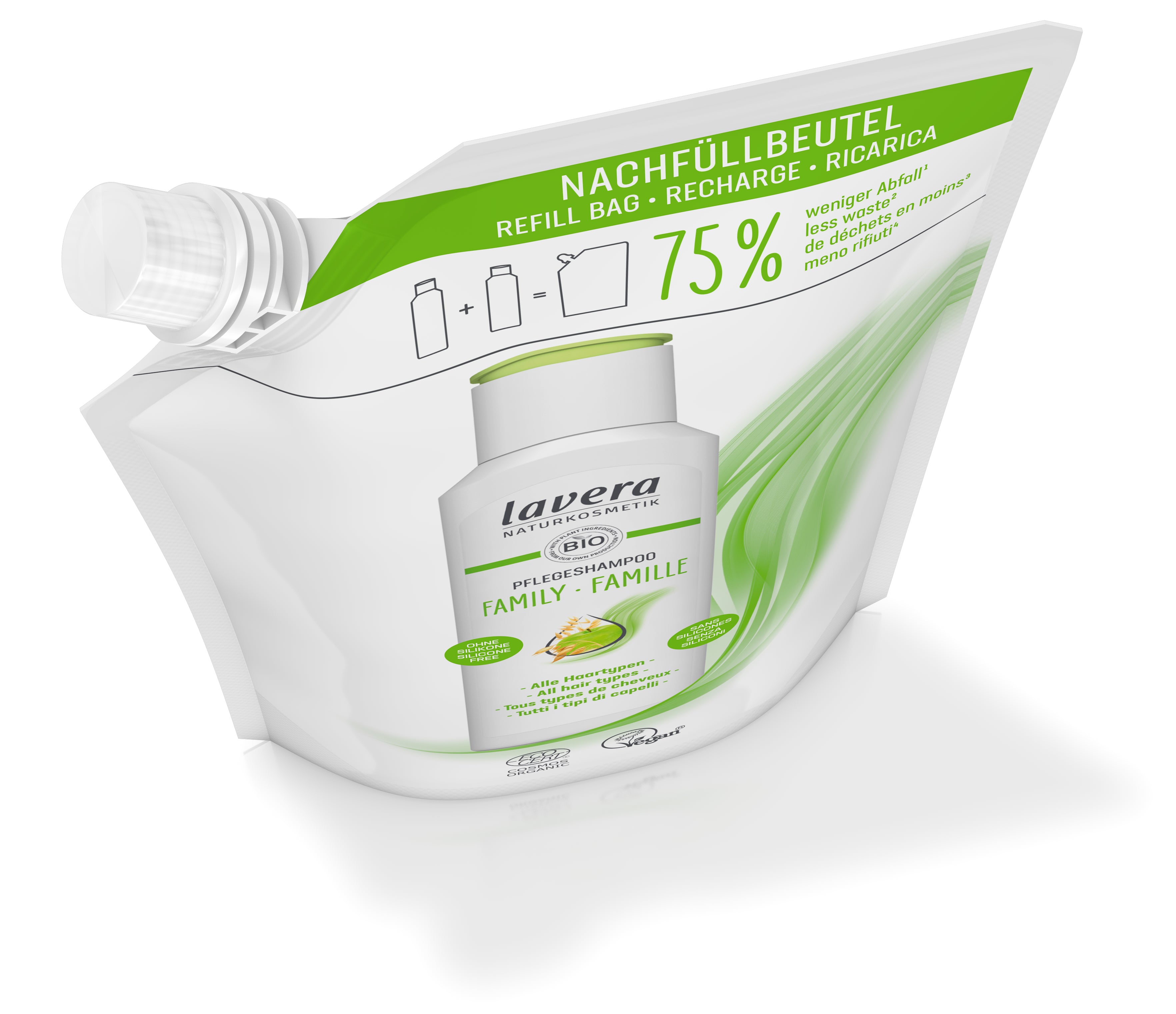 lavera Nachfüllbeutel Pflegeshampoo Family