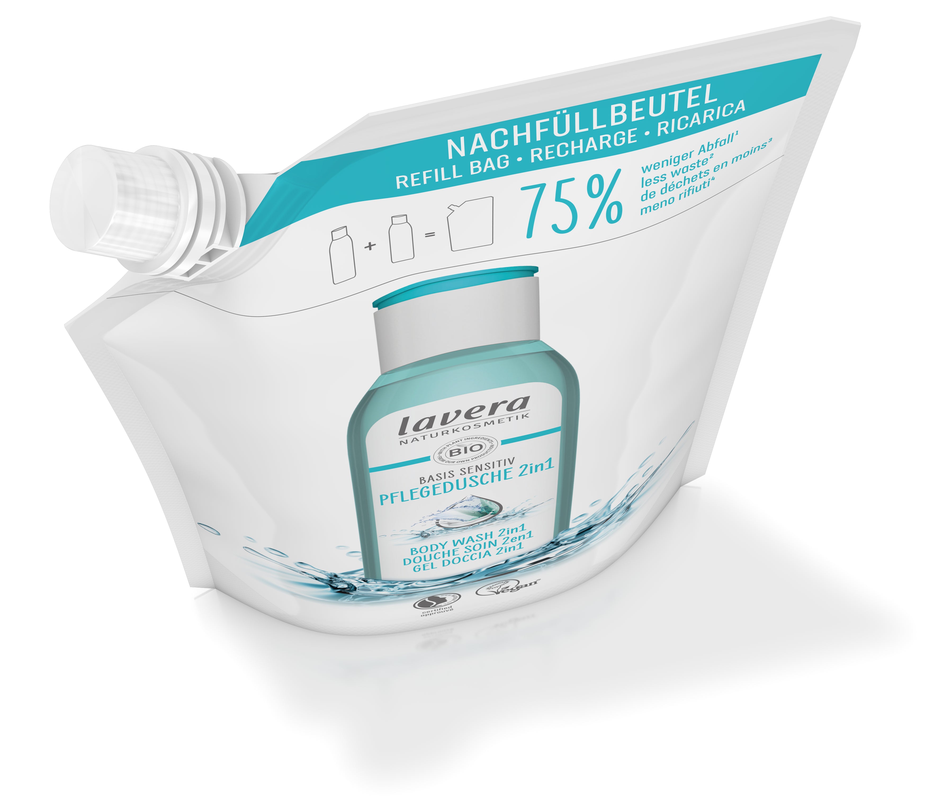 lavera Nachfüllbeutel basis sensitive Pflegedusche 2in1
