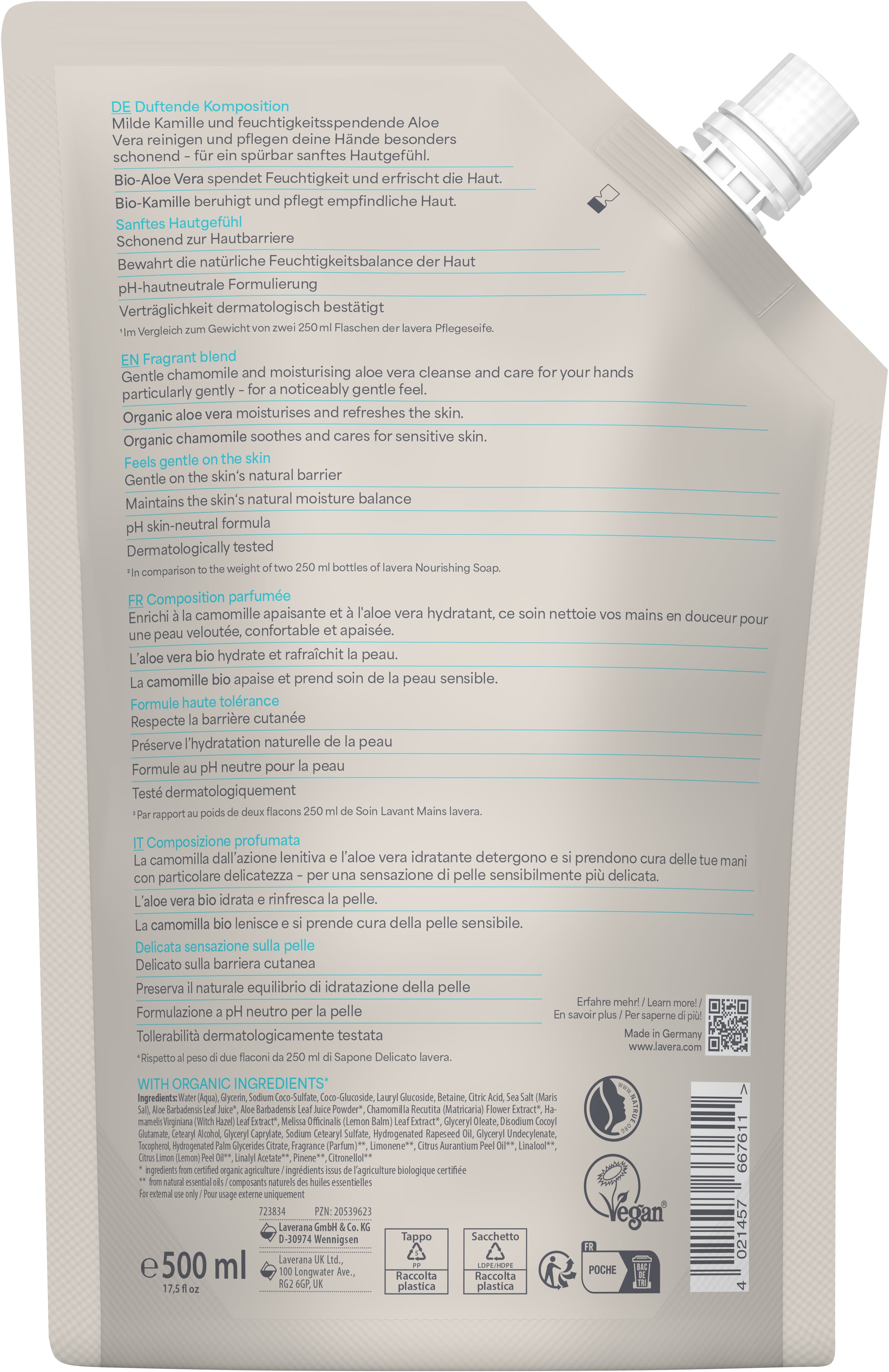 lavera Nachfüllbeutel Pflegeseife basis sensitive