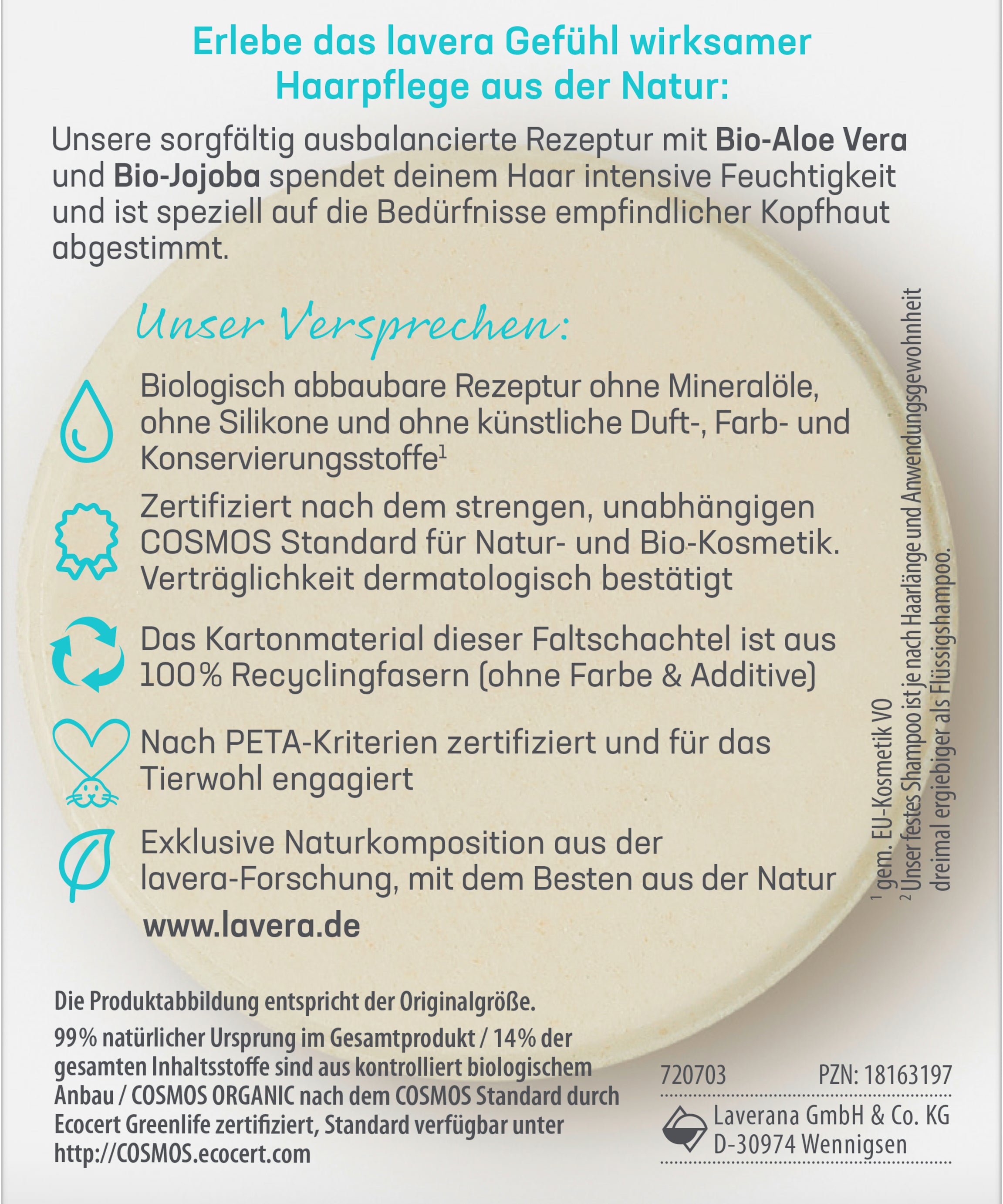 lavera Festes Pflegeshampoo basis sensitive Feuchtigkeit & Pflege