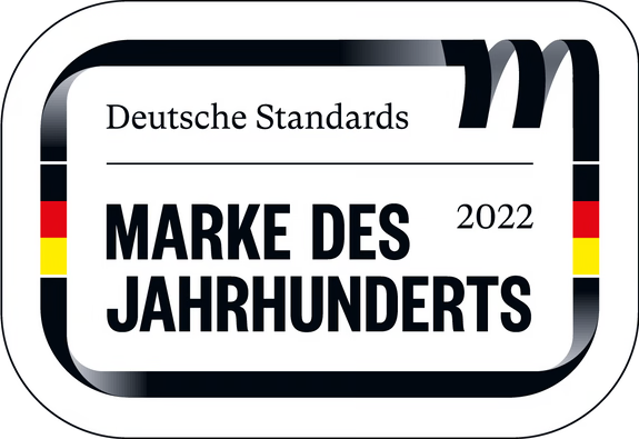 Siegel „Marke des Jahrhunderts 2022“ von Deutsche Standards