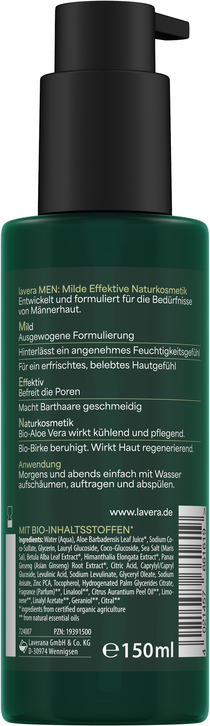 lavera Men sensitive 2in1 Gesichtswaschgel