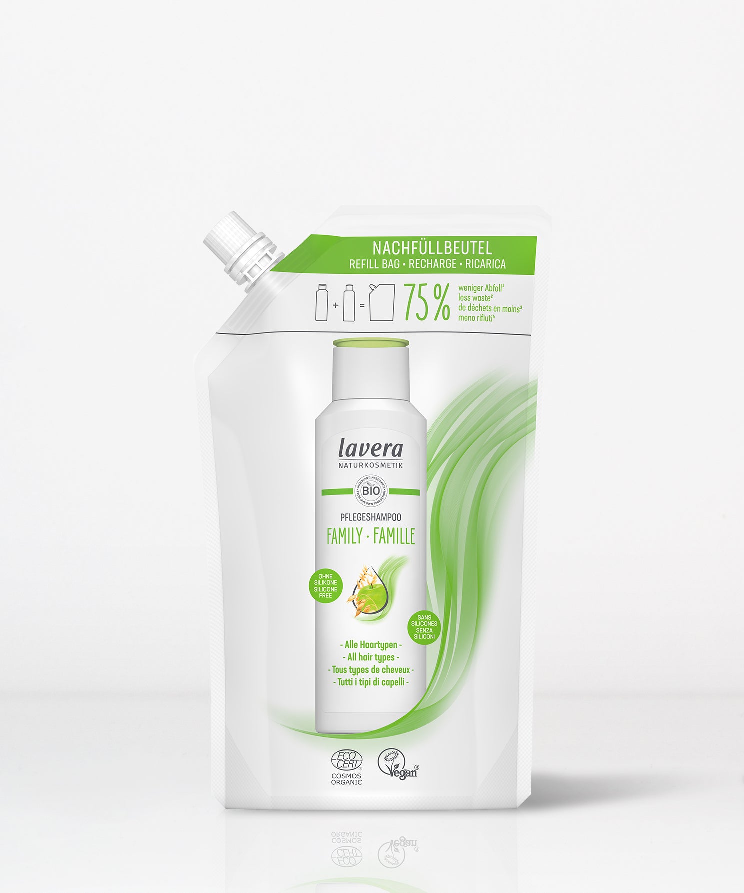 lavera Nachfüllbeutel Pflegeshampoo Family
