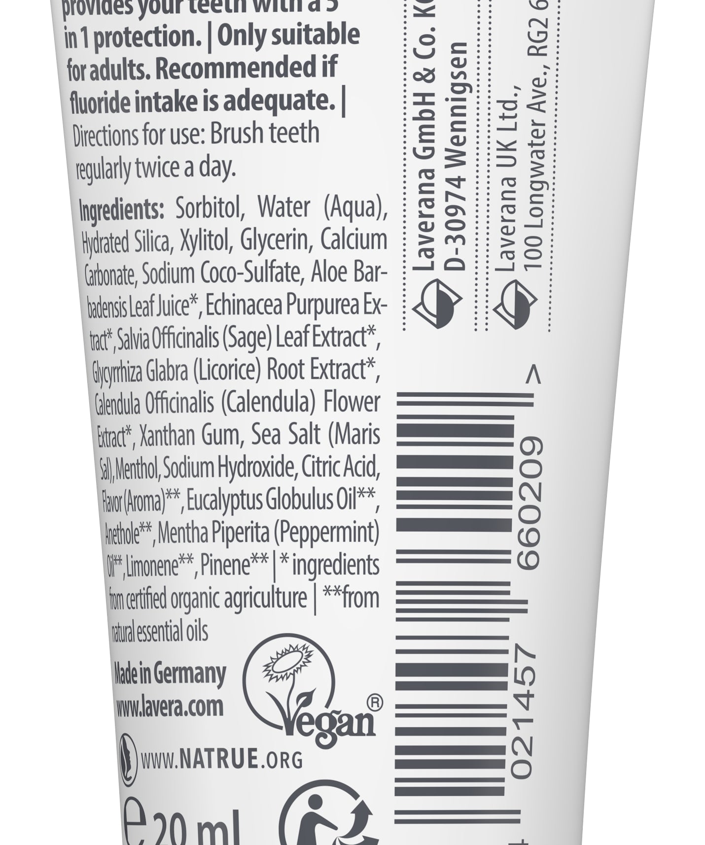 lavera Reisegröße Zahncreme Complete Care Fluoridfrei