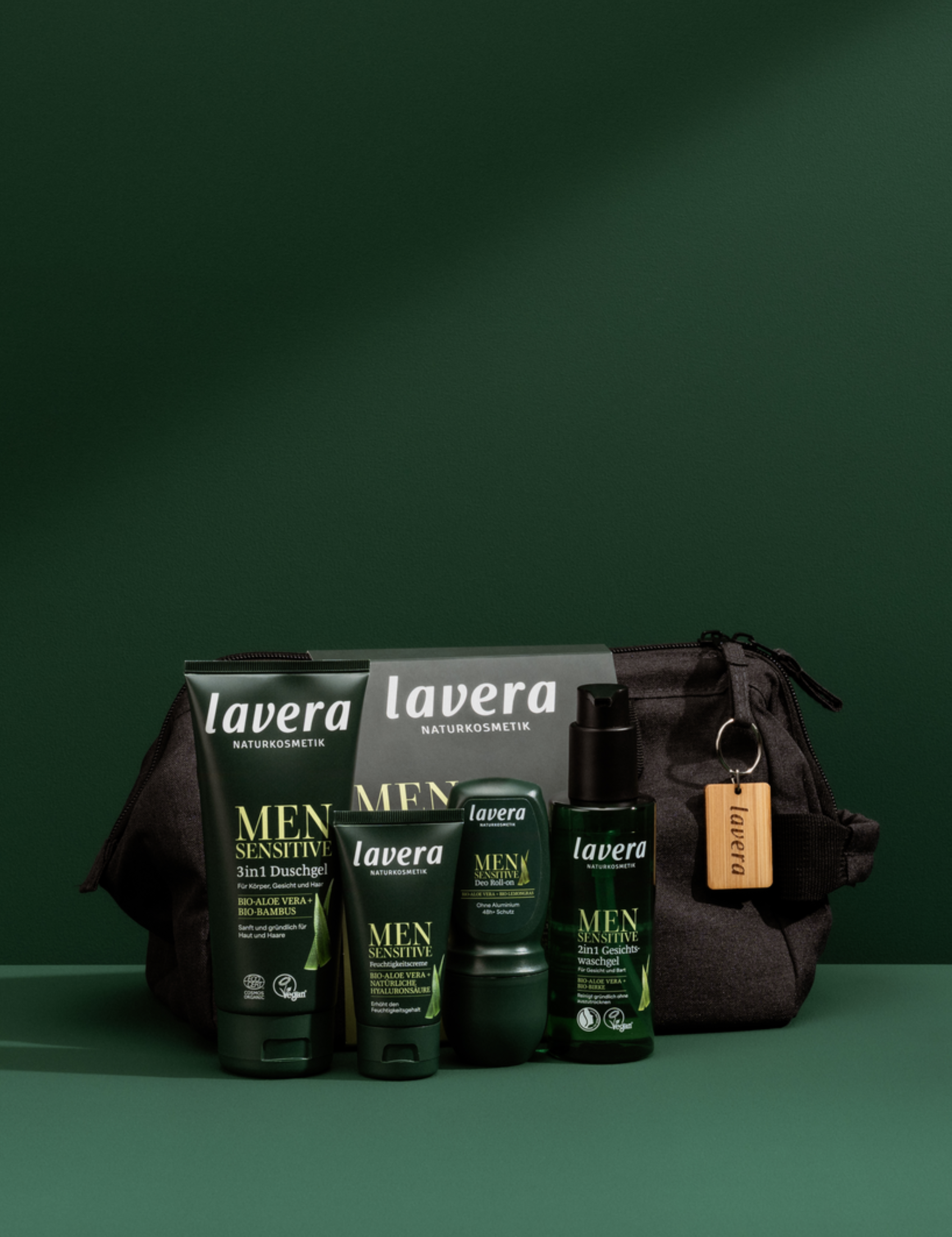 lavera Men sensitive 4in1 Pflege-Set + Kulturbeutel