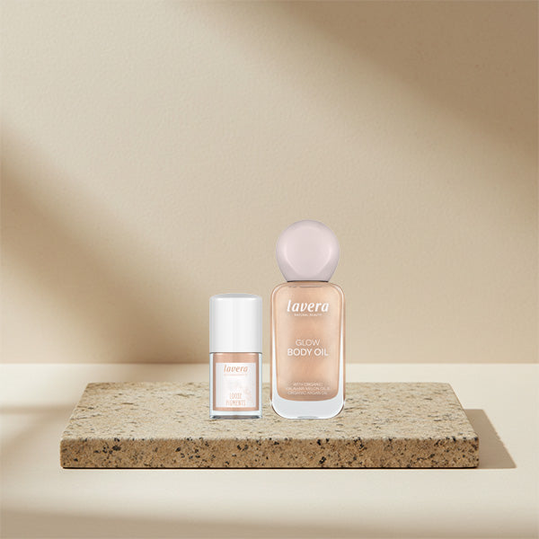 Glow Body Oil und Loose Pigments