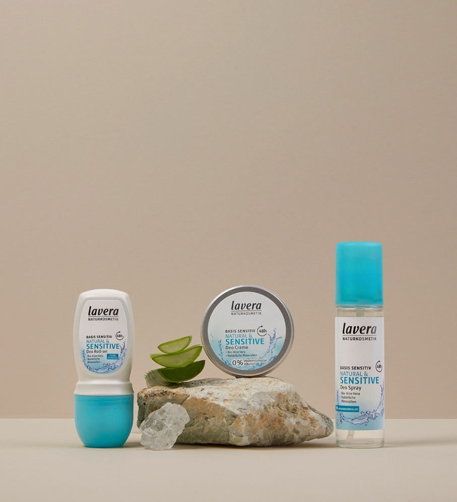 lavera Deodorant Basis Sensitive Range auf Stein