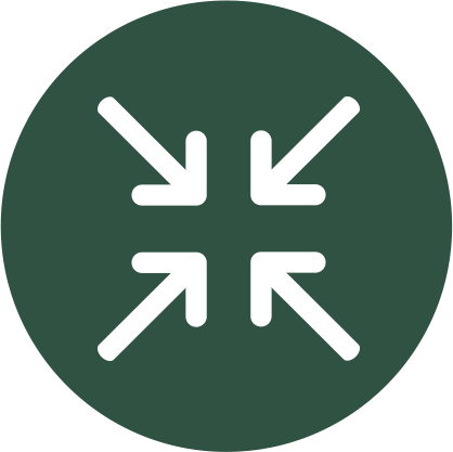 Reduce Icon vor grünem Hintergrund