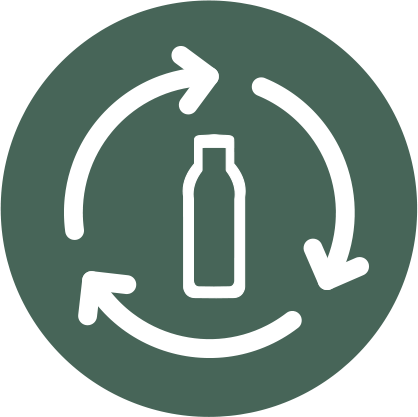 Icon reuse vor grünem Hintergrund