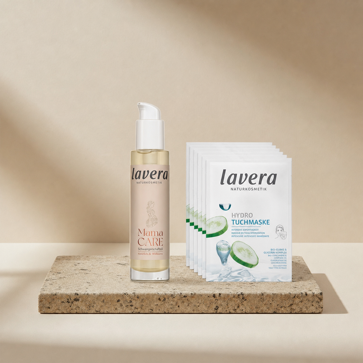  Mama Care Schwangerschafsöl und 5er Set Hydro Tuchmasken