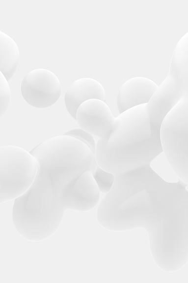 Abstrakte 3D-Darstellung einer Molekülstruktur auf weißem Hintergrund