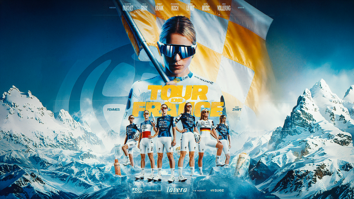 offizielles Poster des Radteams FDJ UNITED-SUEZ