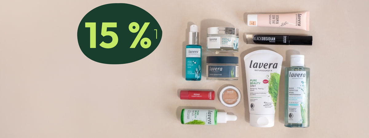 Unterschiedliche lavera Make-up und Pflegeprodukte