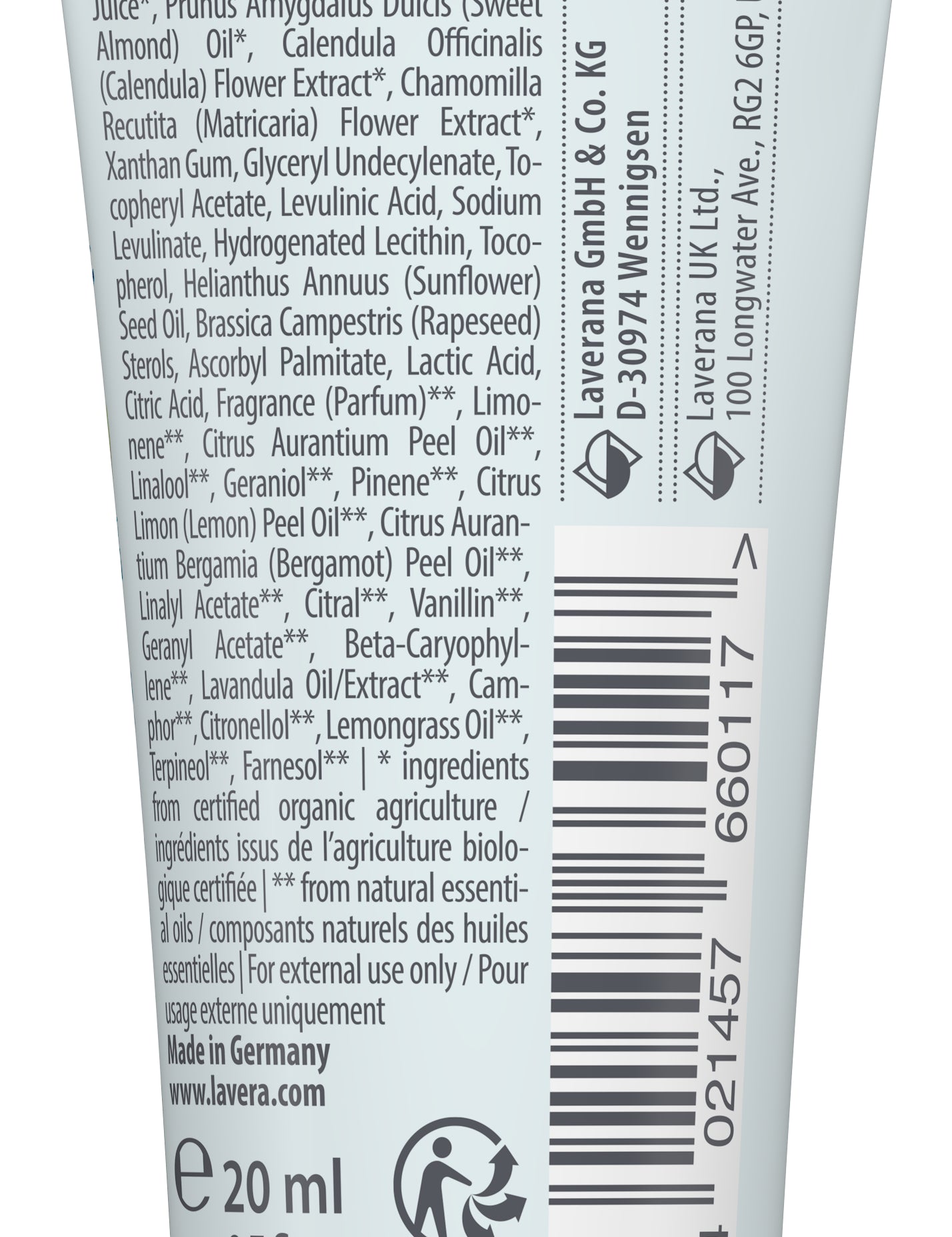 lavera Reisegröße basis sensitive Handcreme