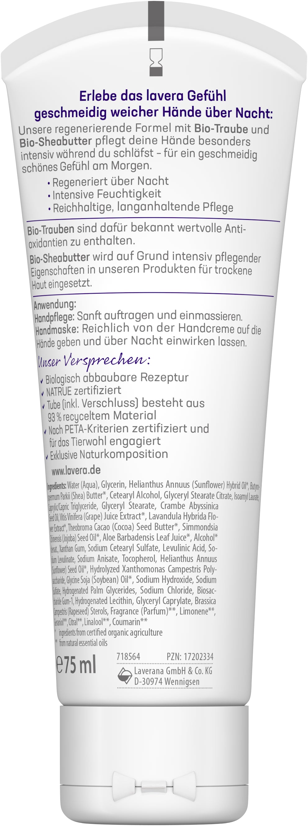 lavera Gute Nacht 2in1 Handcreme & -maske