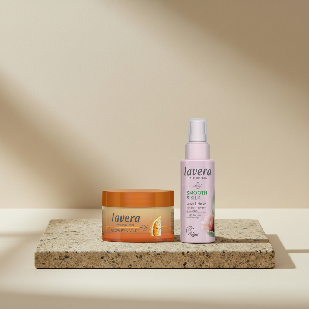Glow by Nature 3in1 Creme und Smooth & Silk Leave-In Spray (AI-generated image)