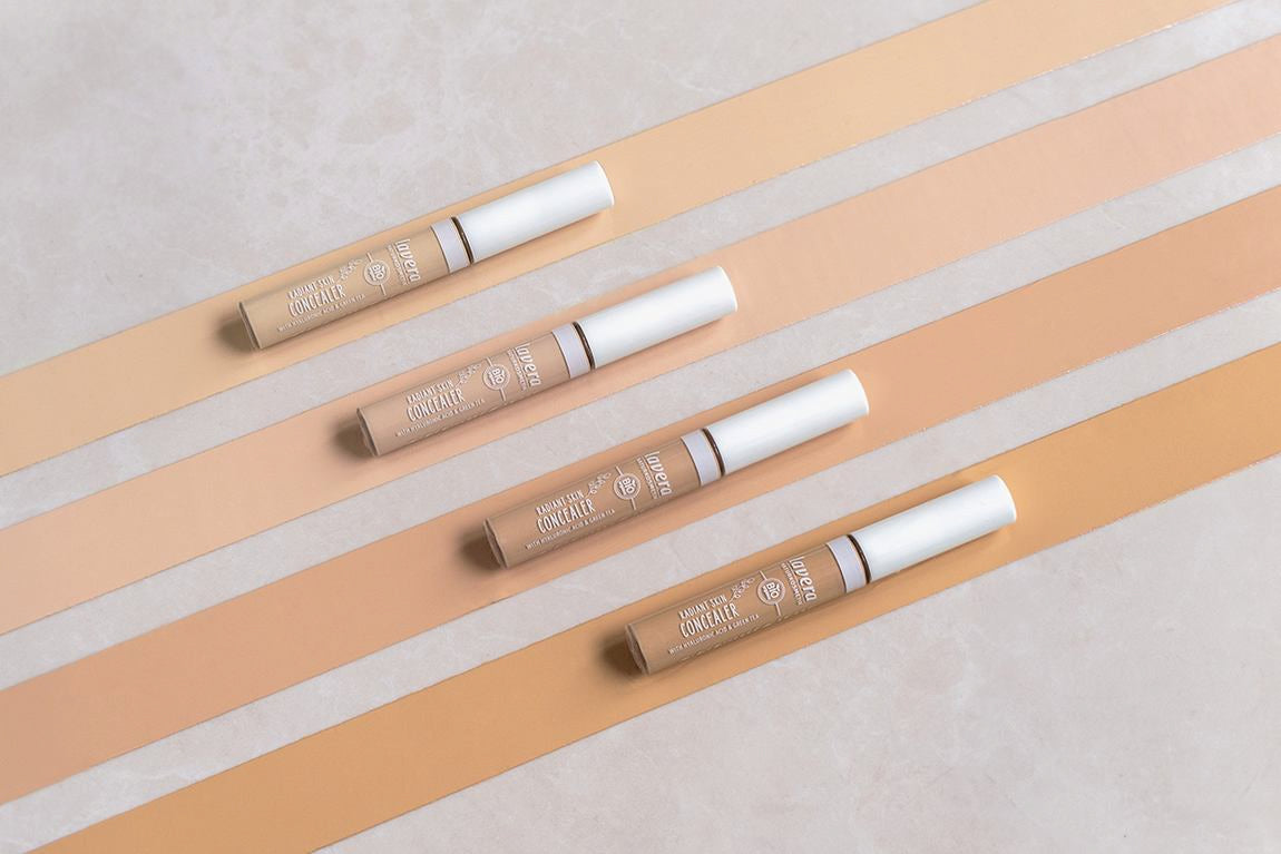 Vier lavera Concealer in verschiedenen Nuancen